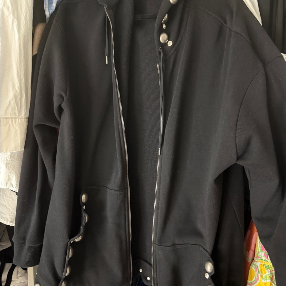 AREA Black Cardigan Sweater Classic Design
